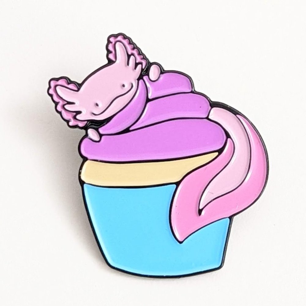Axolotl Cupcake Enamel Pin